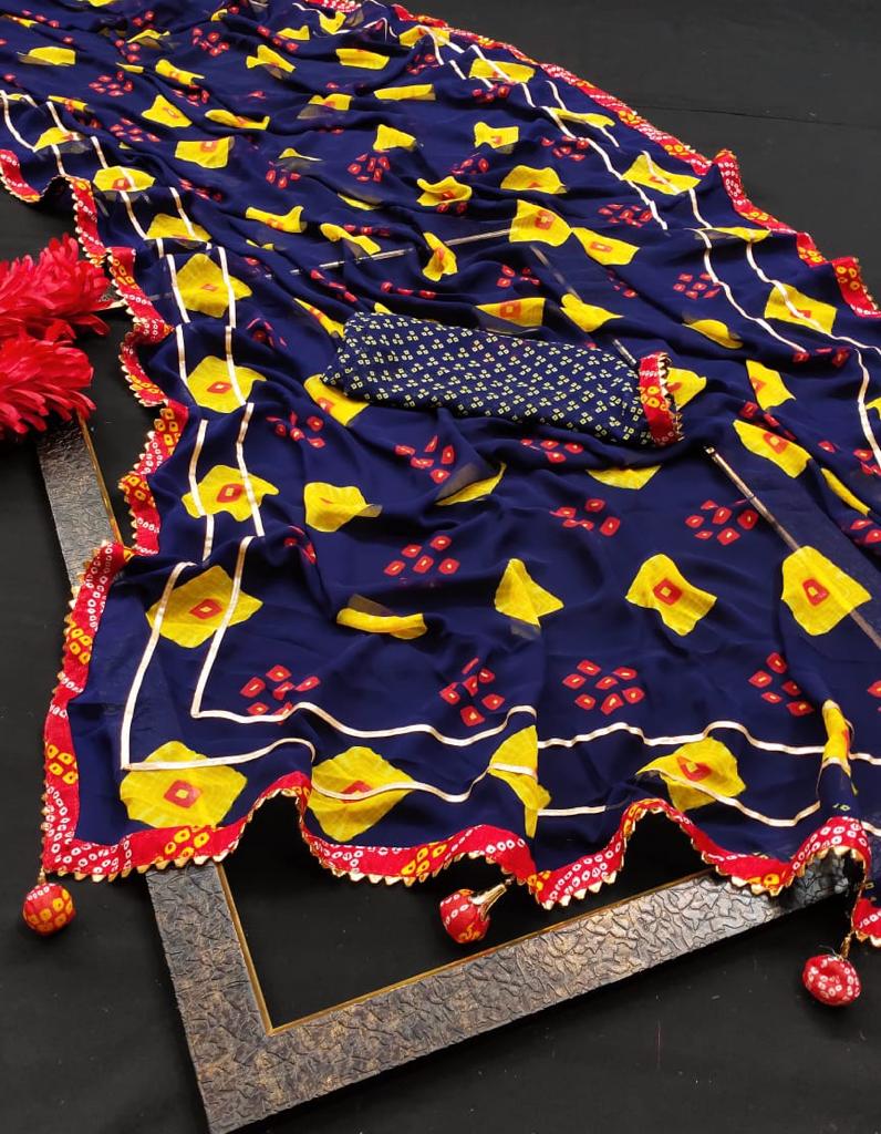Vini 74 Casual Daily Wear Georgette Printed Latest Saree Collection